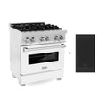 30 Gas Burner Electric Oven with Griddle and White Matte Door U69070