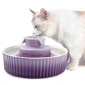 Ceramic Cat Water Fountain, 2.1 L Drinking Fountain Bowl Q345