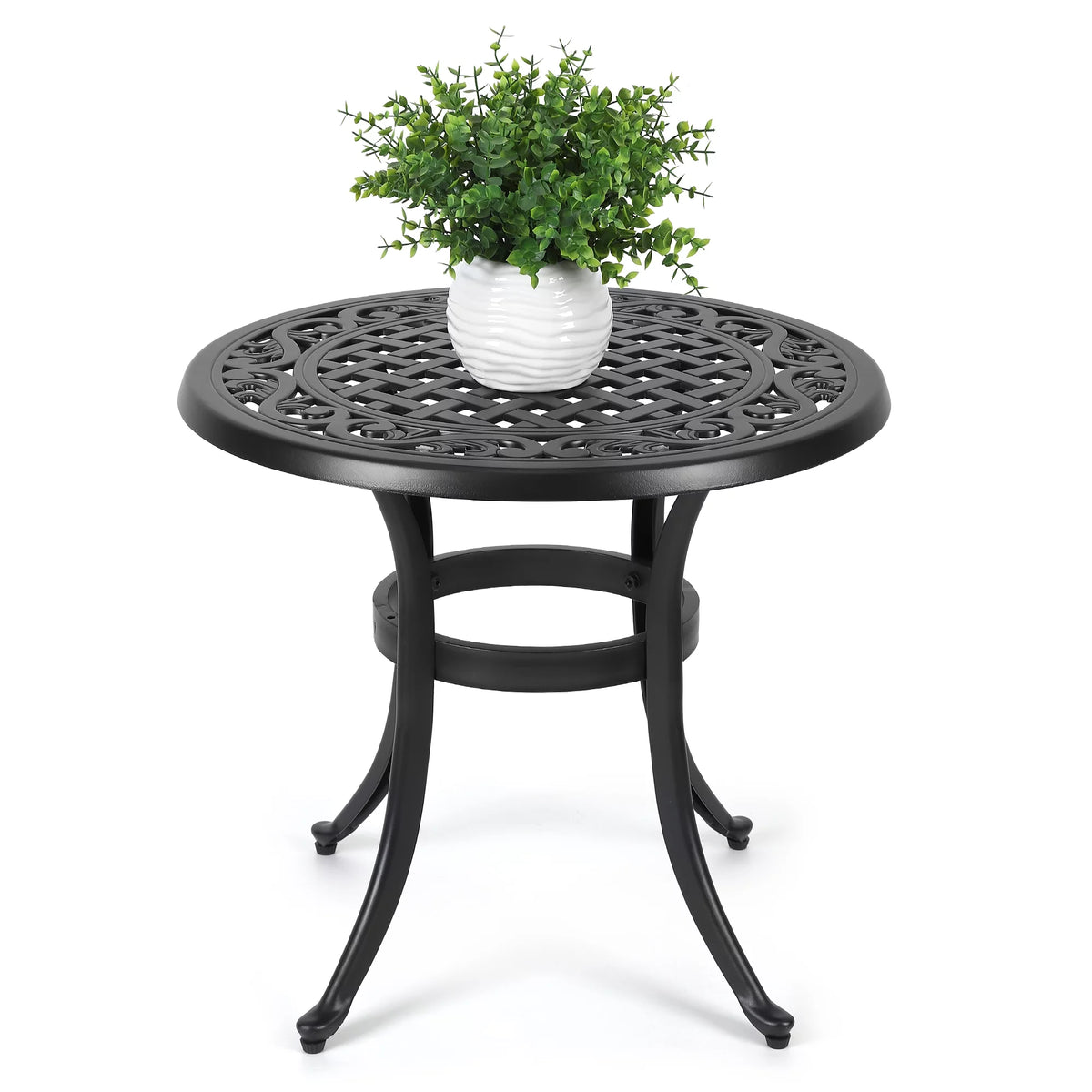 Cast Aluminum Round Bistro Table with Umbrella Hole O2451