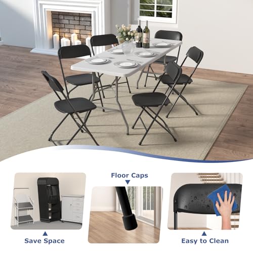 10 Pack Black Folding Chairs 350lb Capacity S190