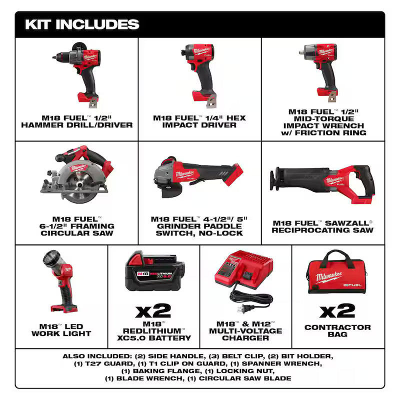 18-Volt Lithium-Ion Brushless Cordless Combo Kit (7-Tool) D266
