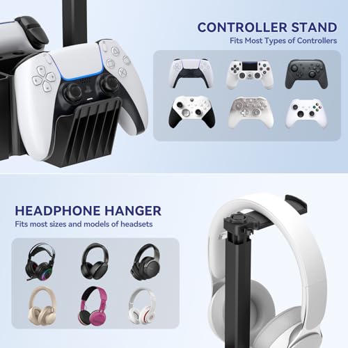 Controller Holder with Headphone Stand and Phone Holder D778