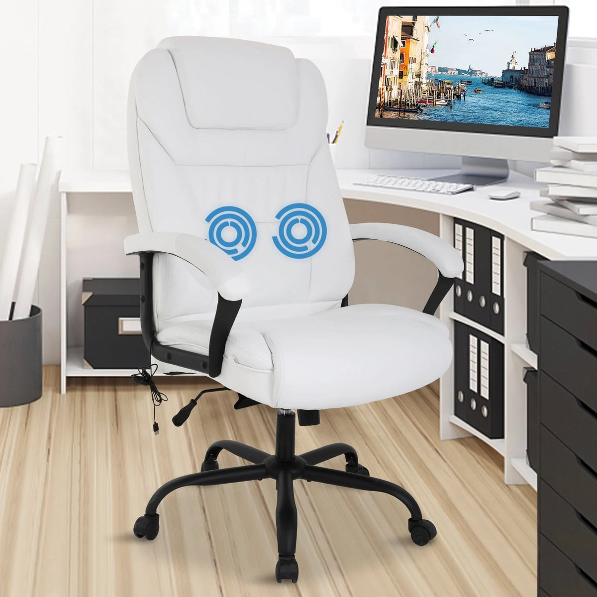 500 lbs Capacity Leather Ergonomic Office Chair F501