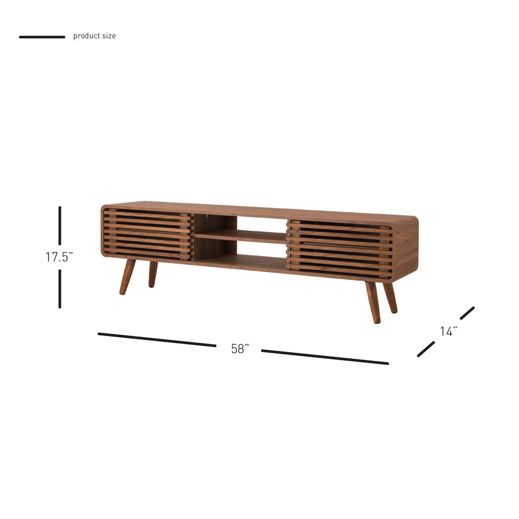 58" Slat Low TV Stand A610749