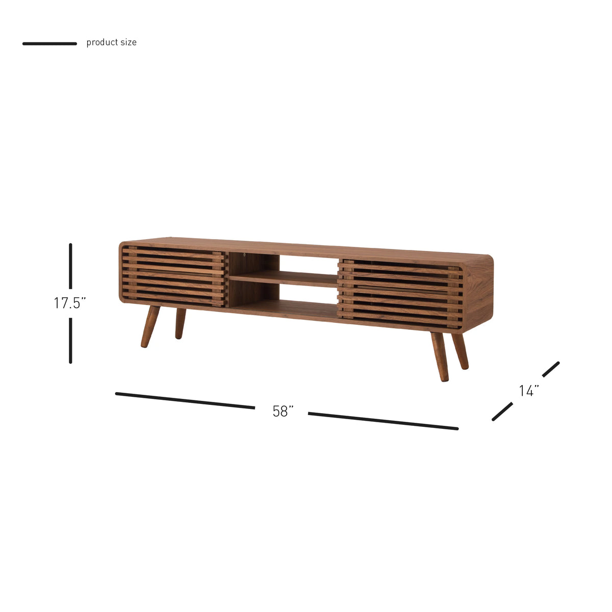 58" Slat Low TV Stand A610749
