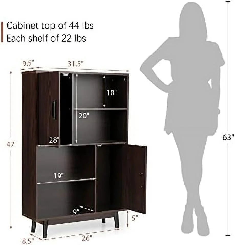 Cabinet with Legs 4-Tier Bookshelf Z193520