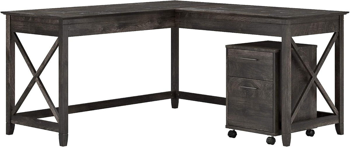 L Shaped Desk with 2 Drawer Mobile File Cabinet O6302