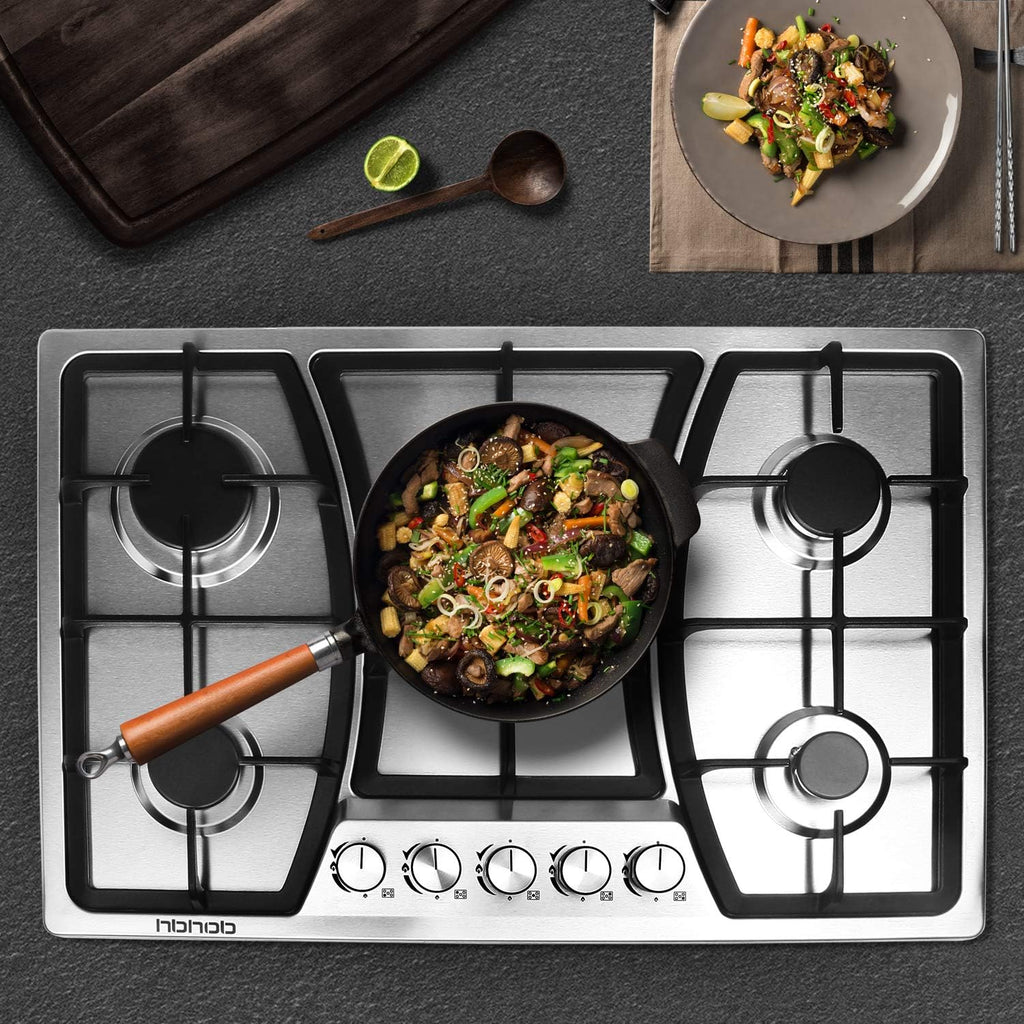 30 inches 5 Burners Stainless Steel Gas Cooktop P9675