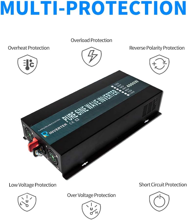 12Vdc to 120Vac 4000W Pure Sine Wave Power Inverter B28616