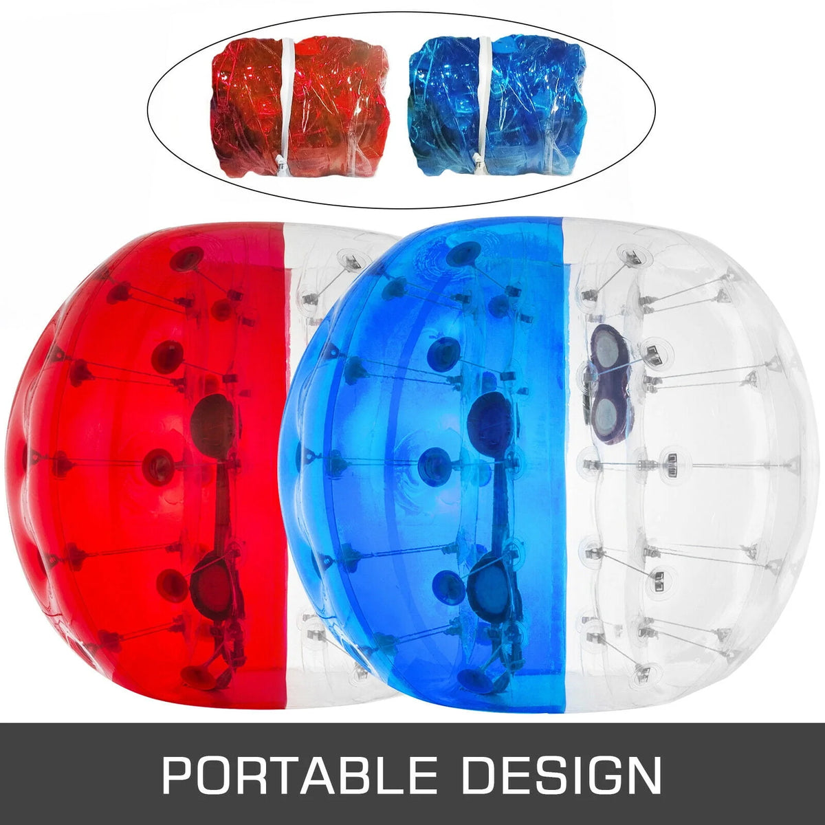 2PC Inflatable Bumper Balls 5 ft Diameter Red & Blue D540960
