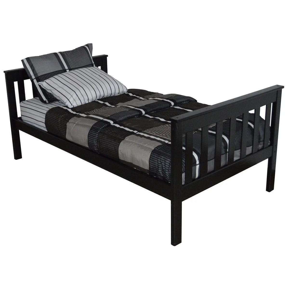 Pine Twin Mission Bed Black Q683754