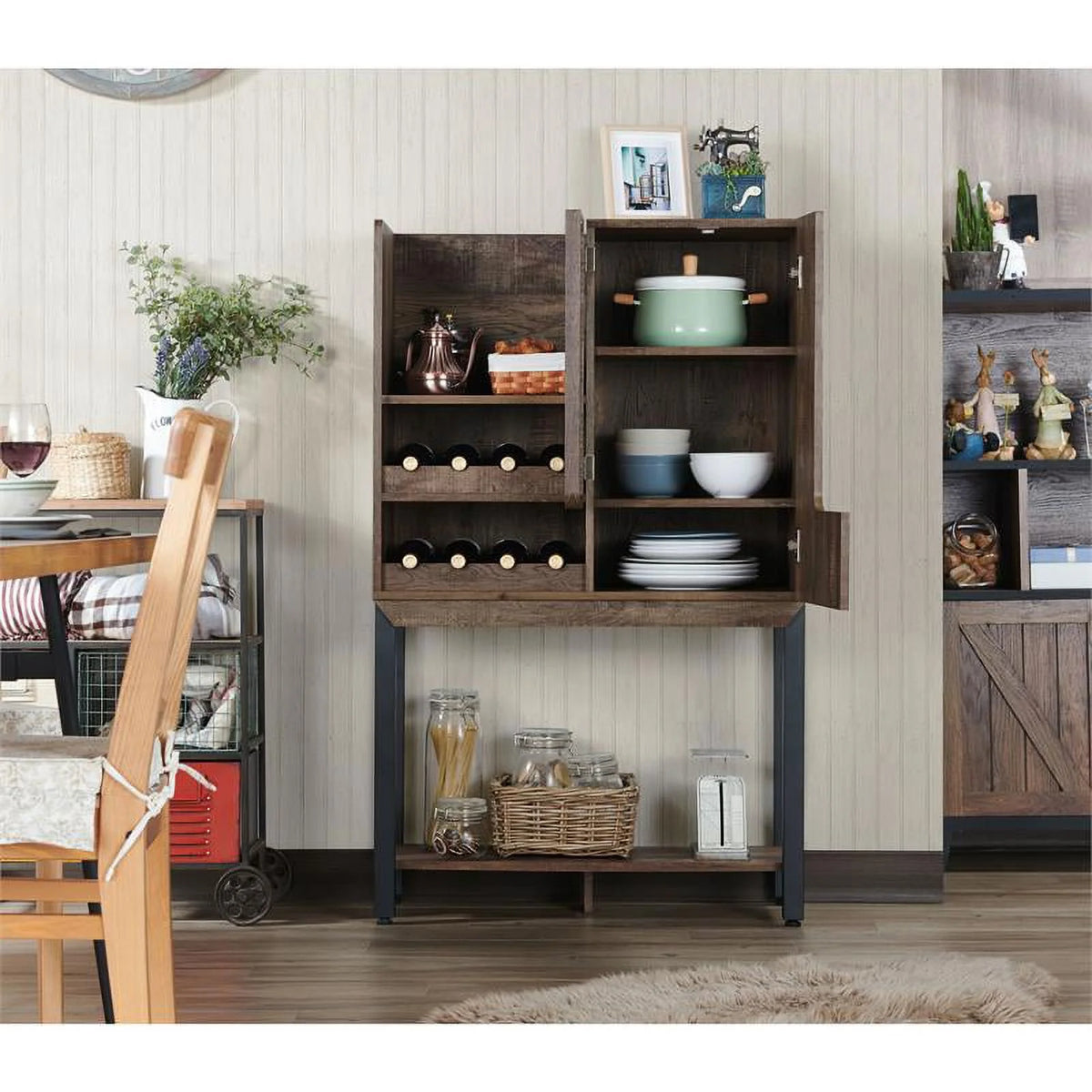 Wood 8-Bottle Wine Cabinet X676