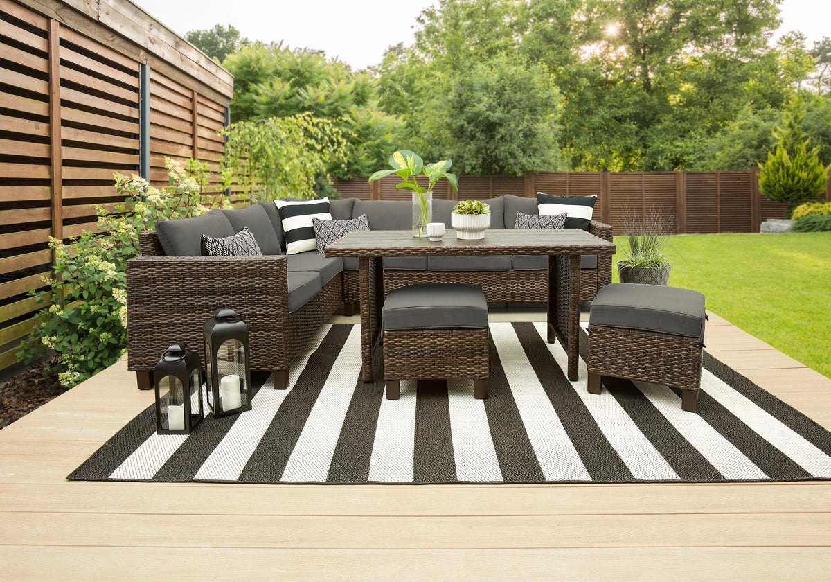 5-Piece Outdoor Wicker Dining Sectional Set J508990