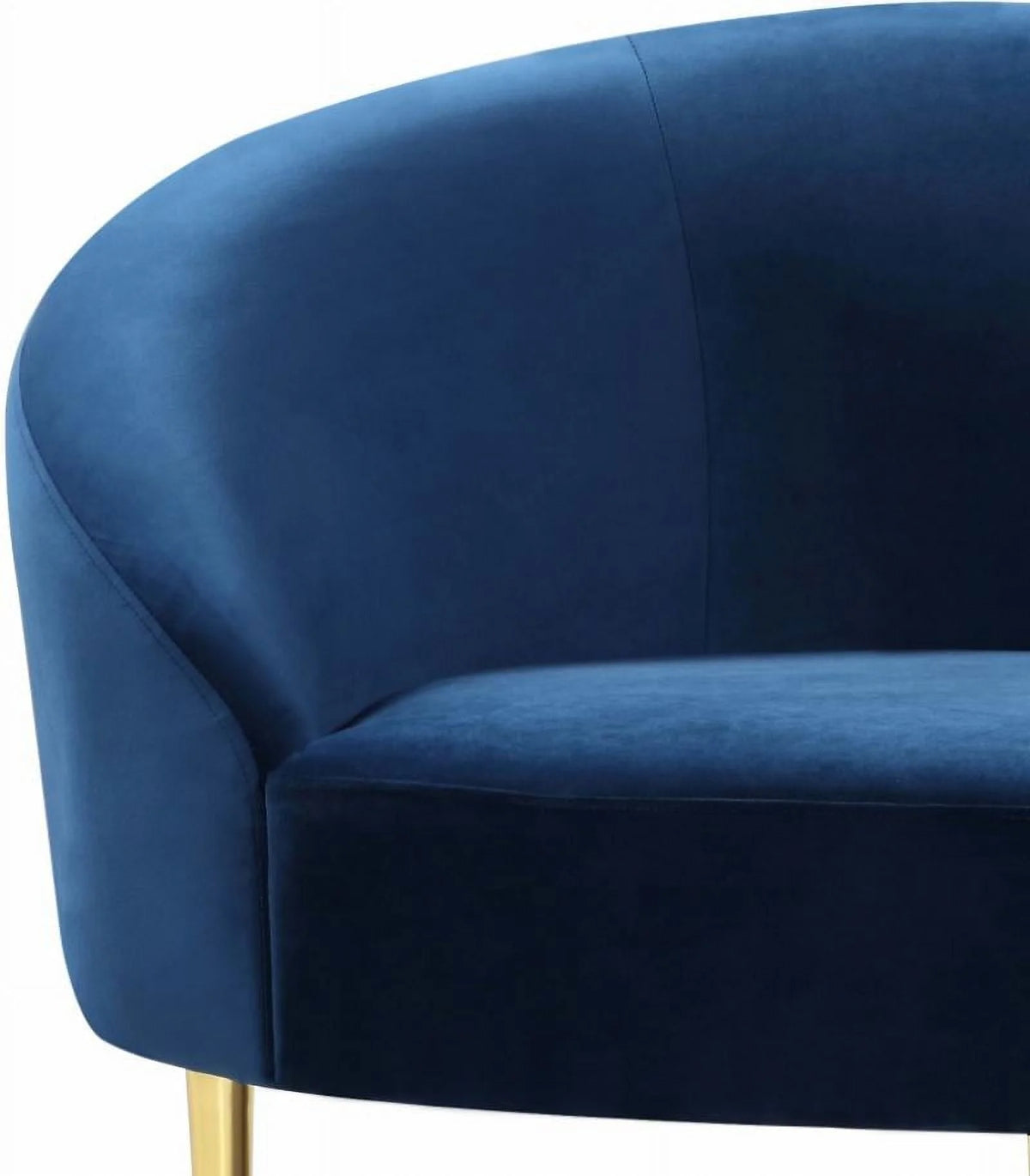 Navy Velvet 2Pcs Sofa & Loveseat Set Y922509