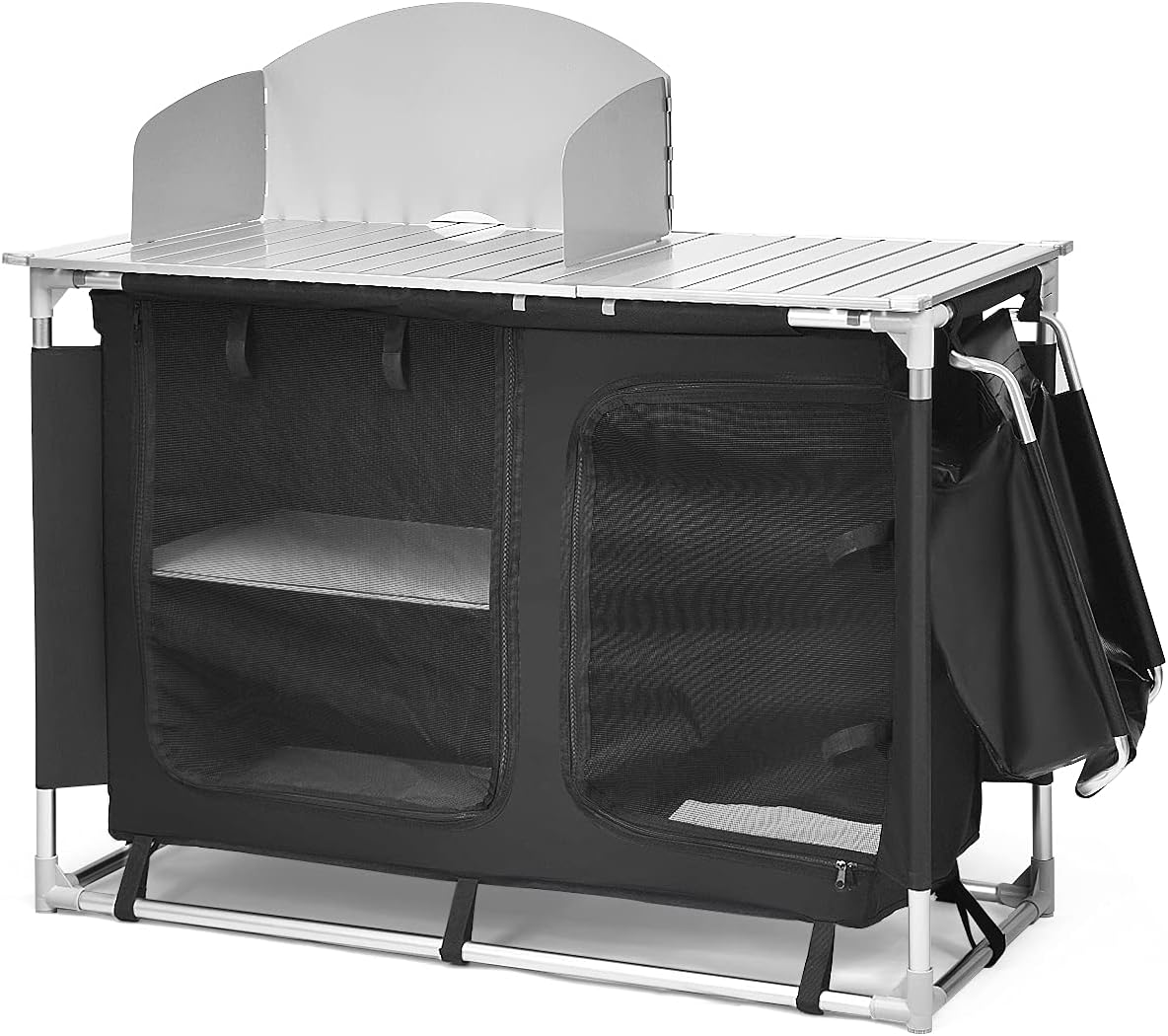Portable Aluminum Camping Kitchen Table with Sink L735884