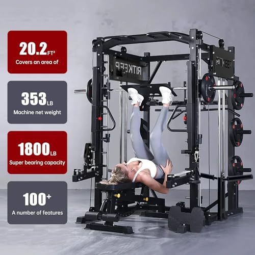 Smith Machine with Adjustable Weight Bench and Pulley System R2326