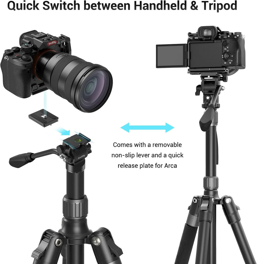 Aluminum Video Tripod Monopod with Fluid Head Q302850