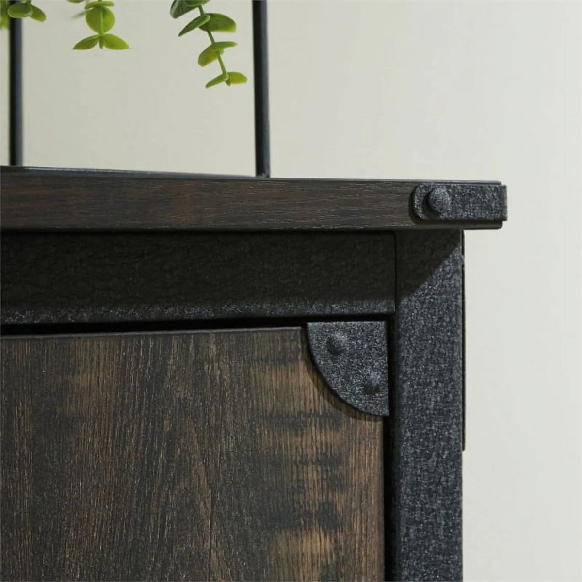 Engineered Wood Library Hutch in Carbon Oak Finish L1213