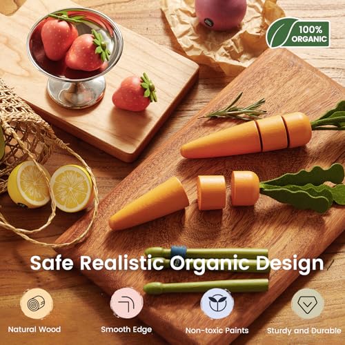 Organic 6PCS Wooden Play Food Set E933281
