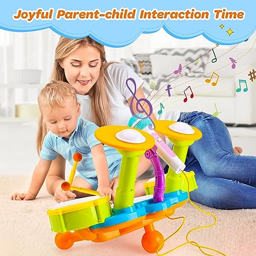 Kids Drum Set with Microphone U4094