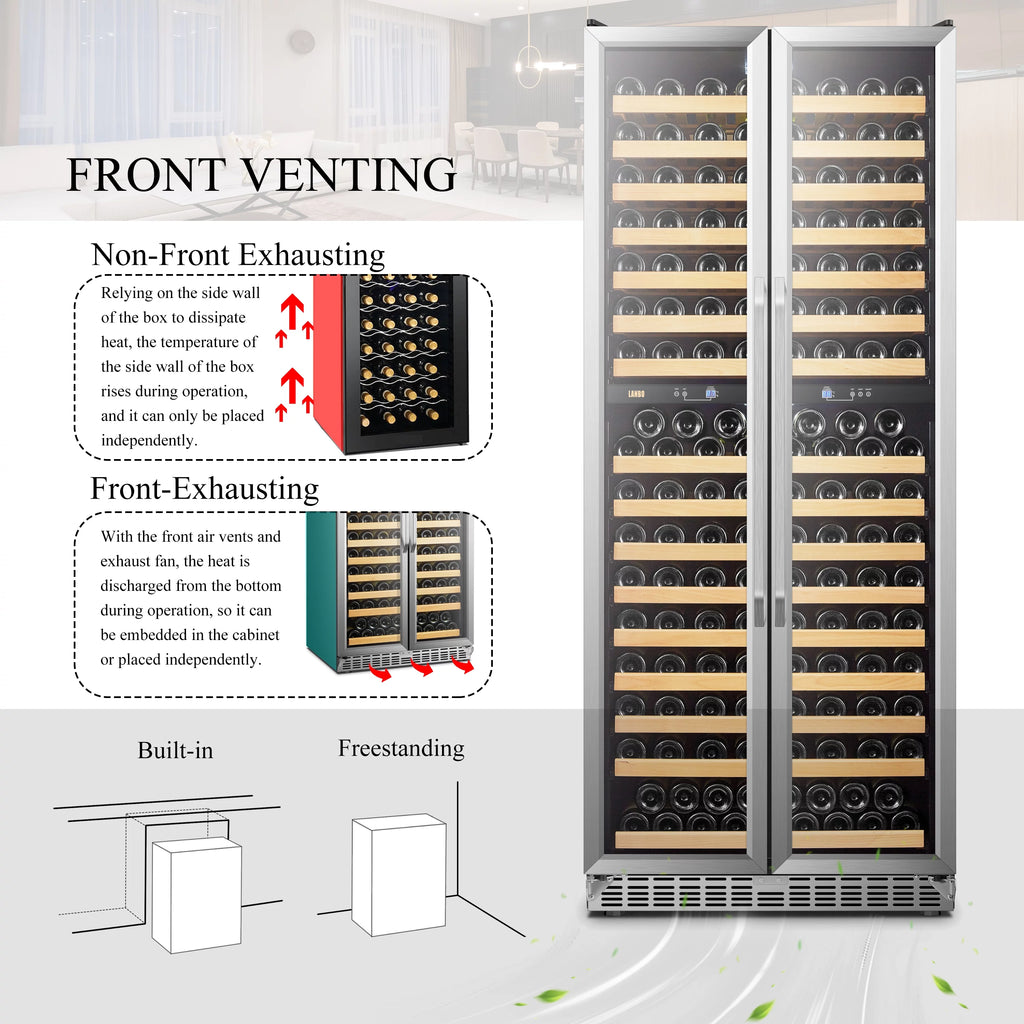 32 inch 287 Bottle Dual Zone Compressor Wine Refrigerator E280