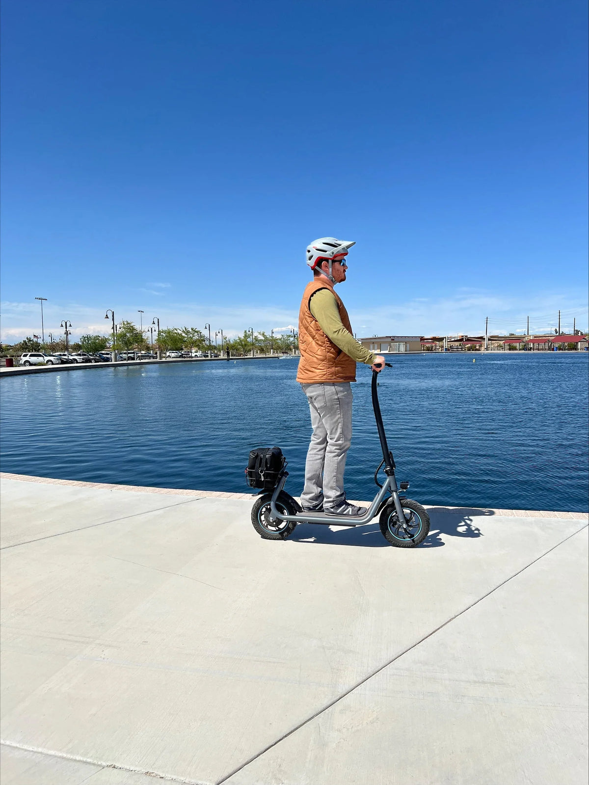 550W 12 inch Electric Scooter with Basket and Wide Deck Y42185