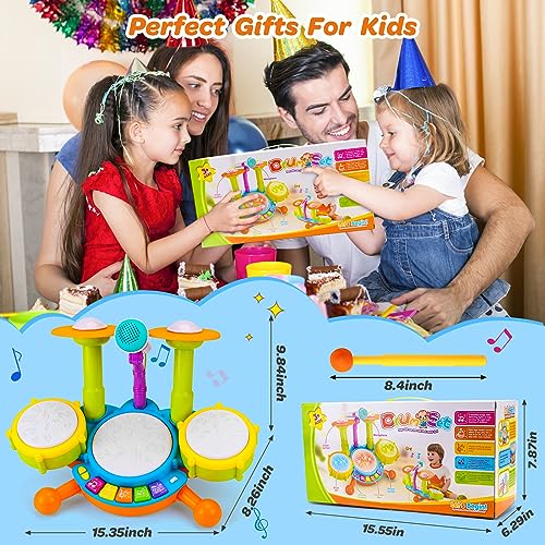 Kids Drum Set with Microphone U4094