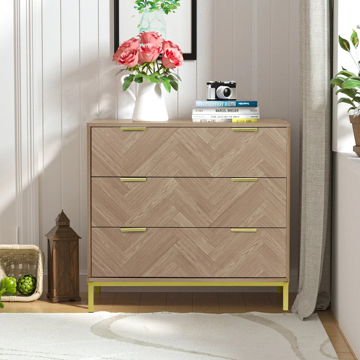 3 Drawer Wooden Dresser K929934