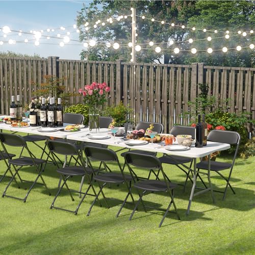 10 Pack Black Folding Chairs 350lb Capacity S190