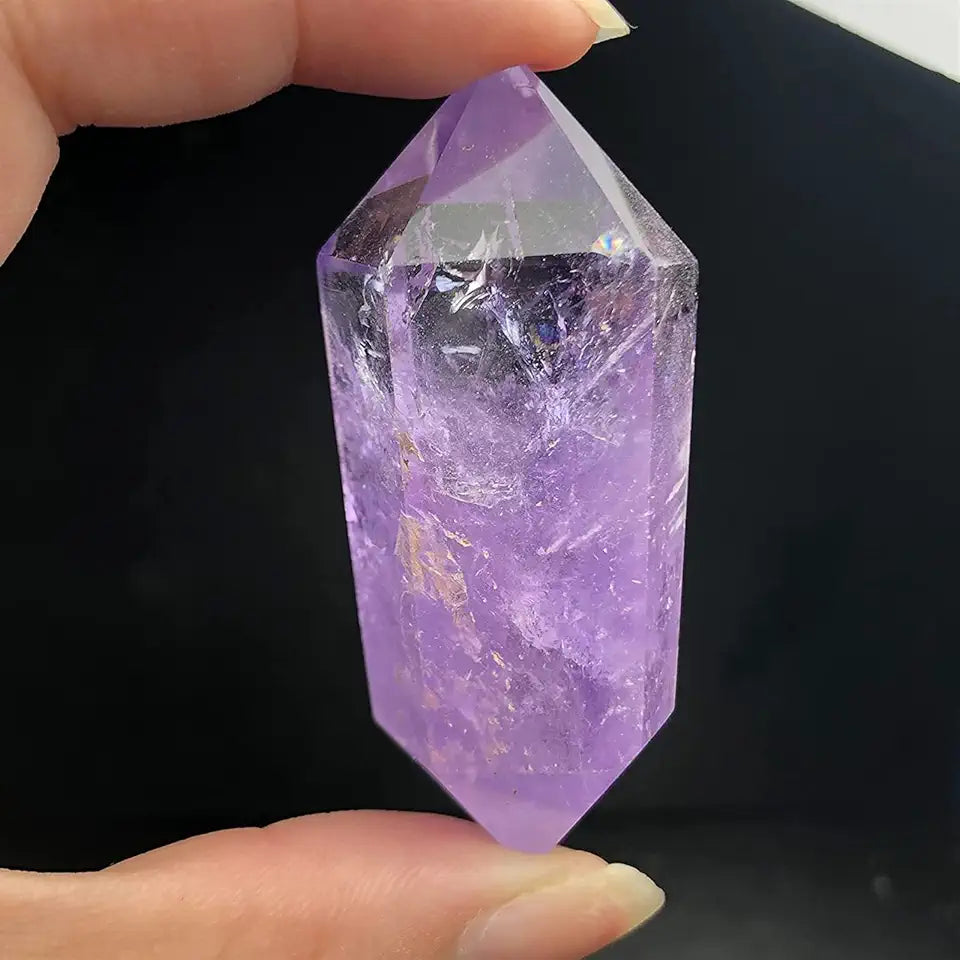 Amethyst Rough Stone Natural Quartz Crystal Wand Point Polished Healing Stones B229626