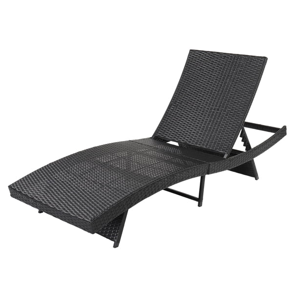 Black Woven Rattan Bed N170400