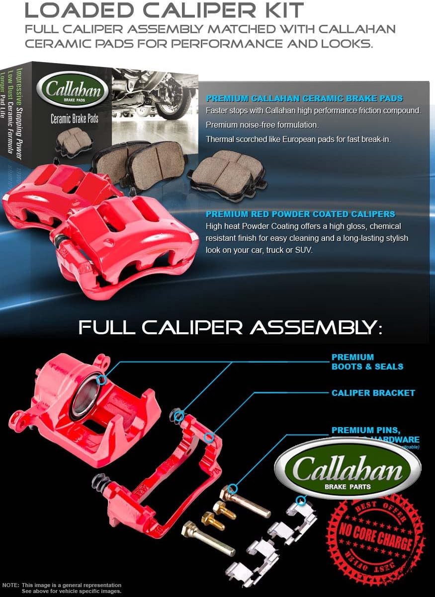 Front Loaded OE Caliper Assembly Set + Ceramic Brake Pads F47455