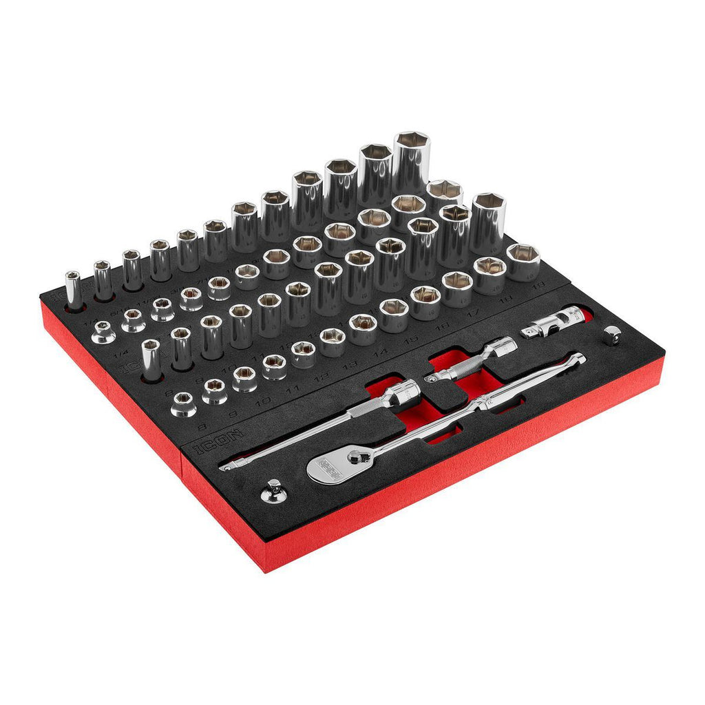 3/8 in. Drive SAE and Metric Socket Set, 54-Piece B99057