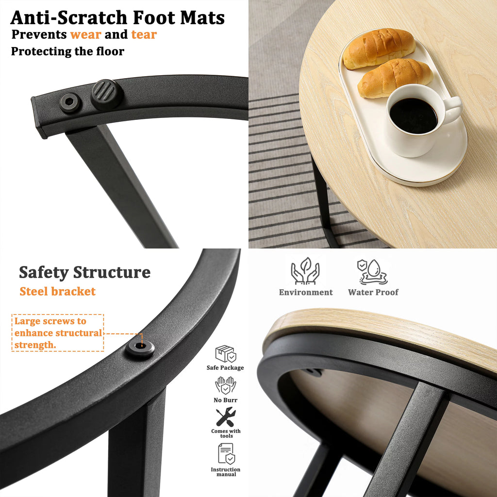 Round Nesting Coffee Table Set of 2 H28146