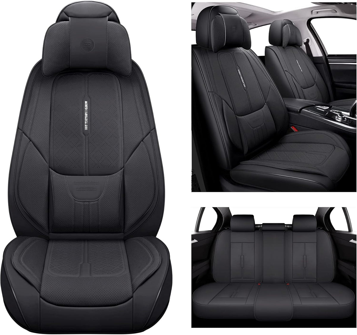 Leather Car Seat Covers Universal Fit Set J410547
