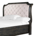 King Sleigh Headboard in White & Espresso T9856