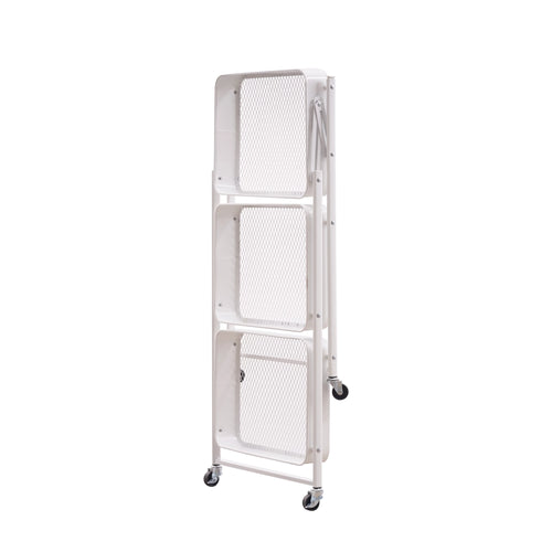 3 Tier Rolling Metal Utility Cart with Wheels, White M14853