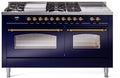 Blue Dual Fuel Natural Gas Range with Brass Trim Q645716