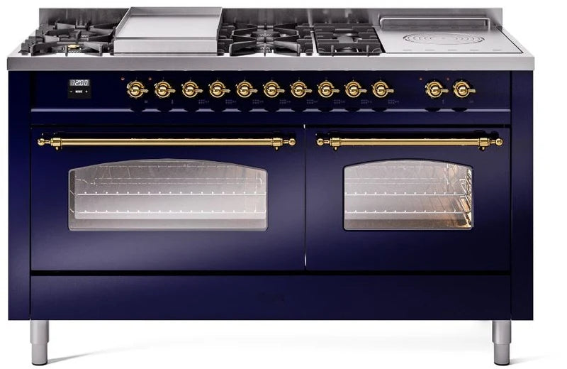 Blue Dual Fuel Natural Gas Range with Brass Trim Q645716