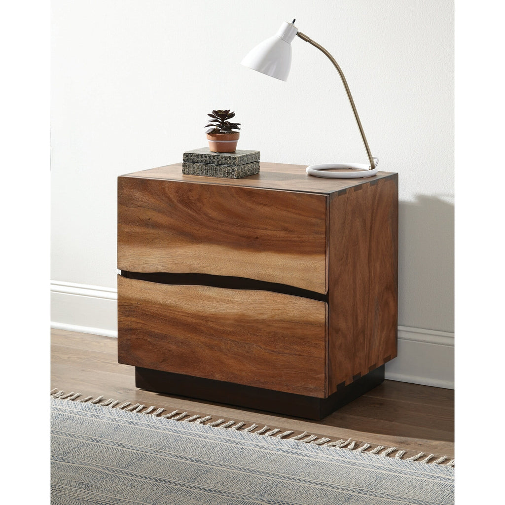 Smokey Walnut and Coffee Bean 2-drawer Nightstand Y801269