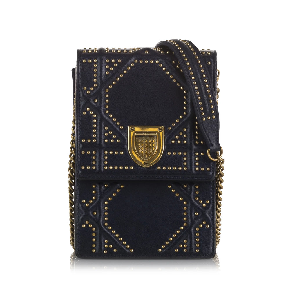 Blue Calf Leather Crossbody Bag Q173