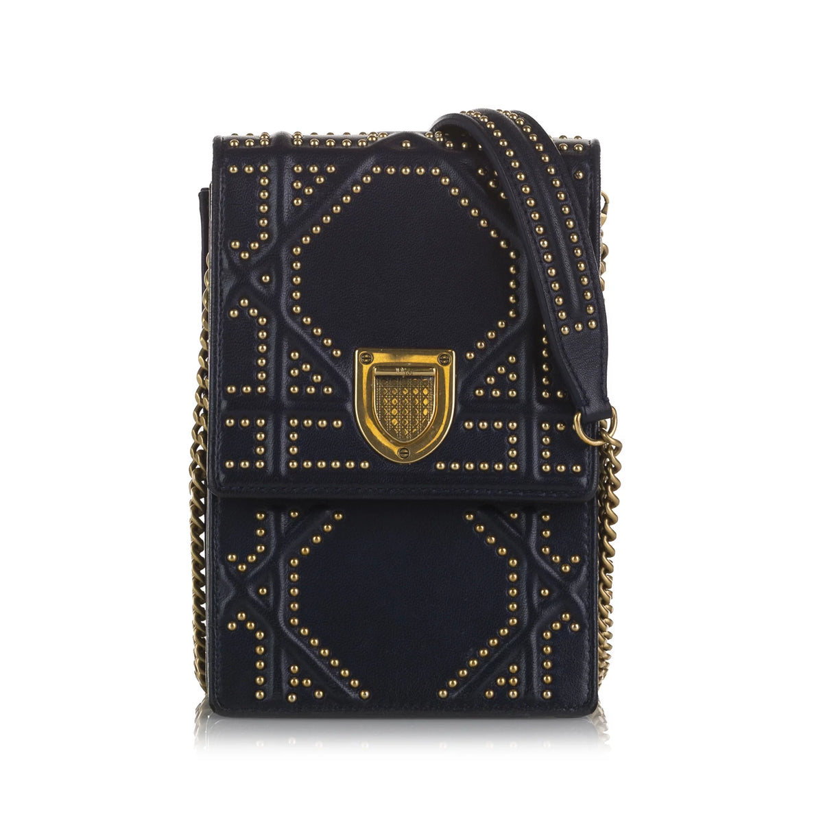 Blue Calf Leather Crossbody Bag Q173