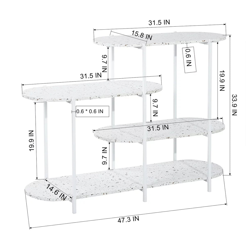 Marble White MDF Storage Shelf H839989