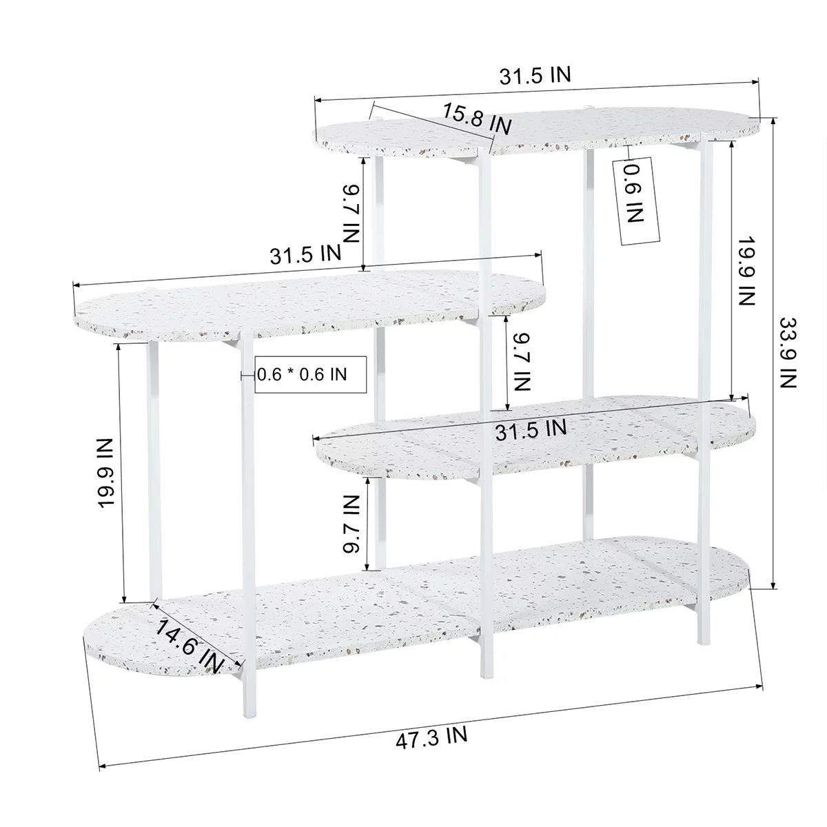 Marble White MDF Storage Shelf H839989