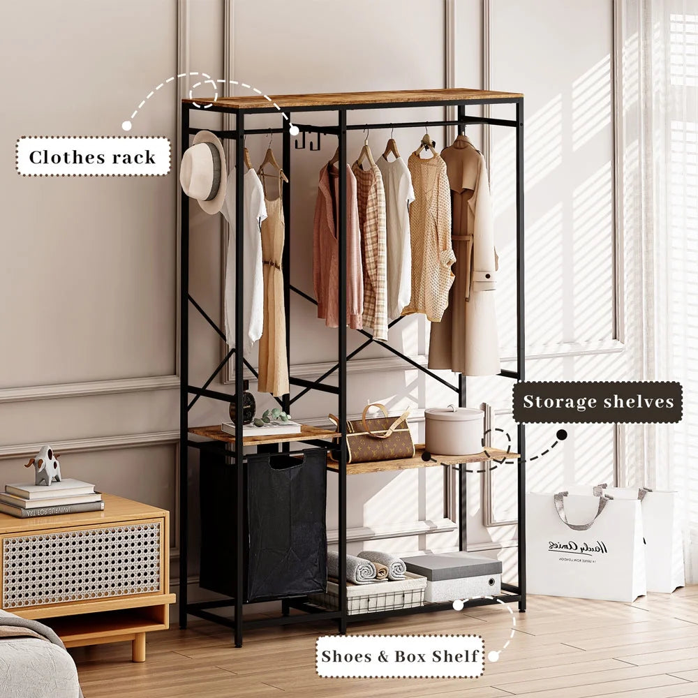 Portable Wardrobe Clothes Rack with Storage Bag C194196