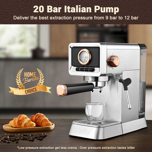 20 Bar Espresso Machine with Milk Frother, Stainless Steel, 37 fl.Oz, 1400W X727153