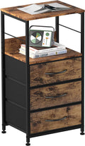 Brown 3 Drawer Wood Nightstand J7386