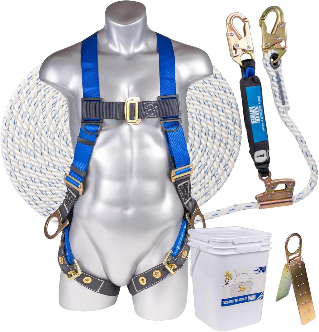 Full-Body Harness 50' Vertical Rope & Anchor Set A579993