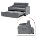 Grey Velvet 2-Seater Sofa Bed D9169