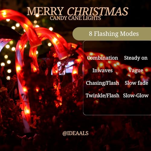 24-Pack Solar Candy Cane Lights J422